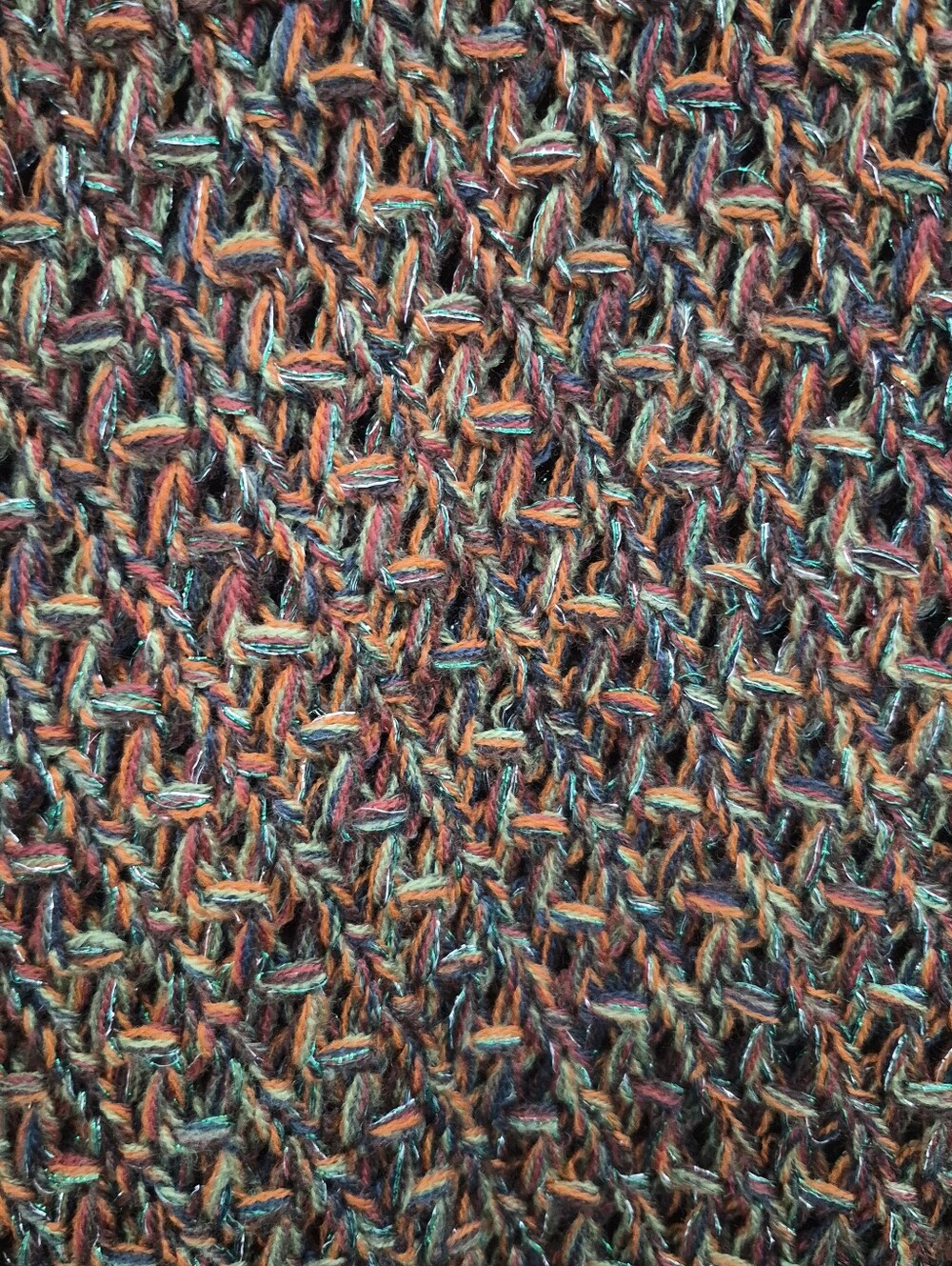 Chico's Metallic Knit Poncho | Multicolor Shimmer Cape Wrap (OS) - Picture 3 of 8